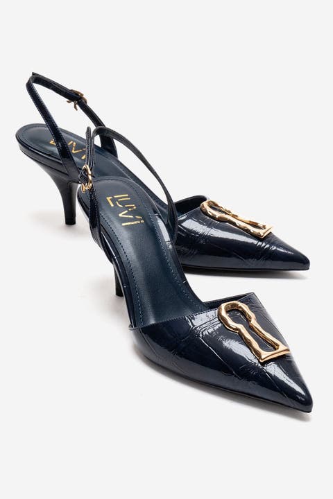 Yvella Buckle Pointed Toe Stiletto Pump