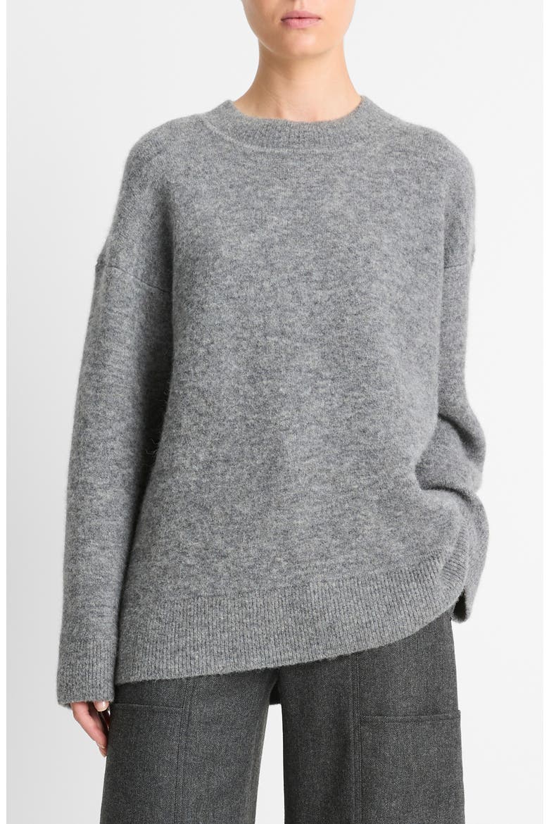 Textured Soft Sculpt Oversize Tunic Sweater, Main, color, MEDIUM HEATHER GREY