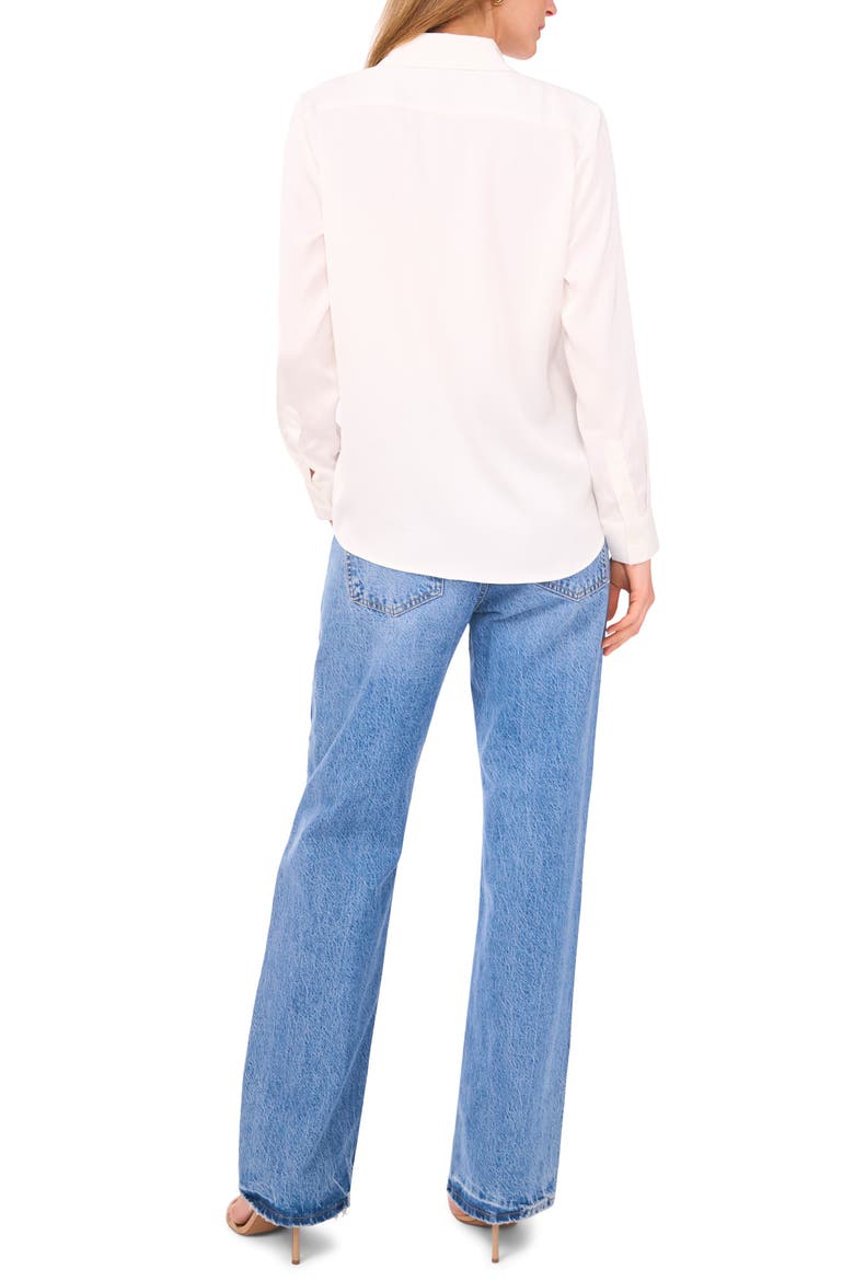 Satin Long Sleeve Button-Up Shirt, Alternate, color, NEW IVORY