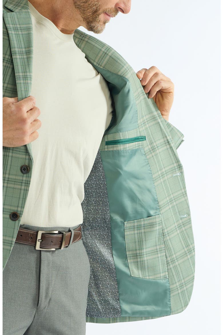 Plaid Wool Blend Sport Coat, Alternate, color, OLIVE