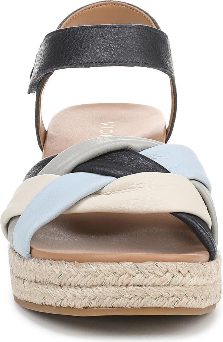 Vionic Saratoga Wedge Espadrille Sandal, Alternate, color, Navy Multi