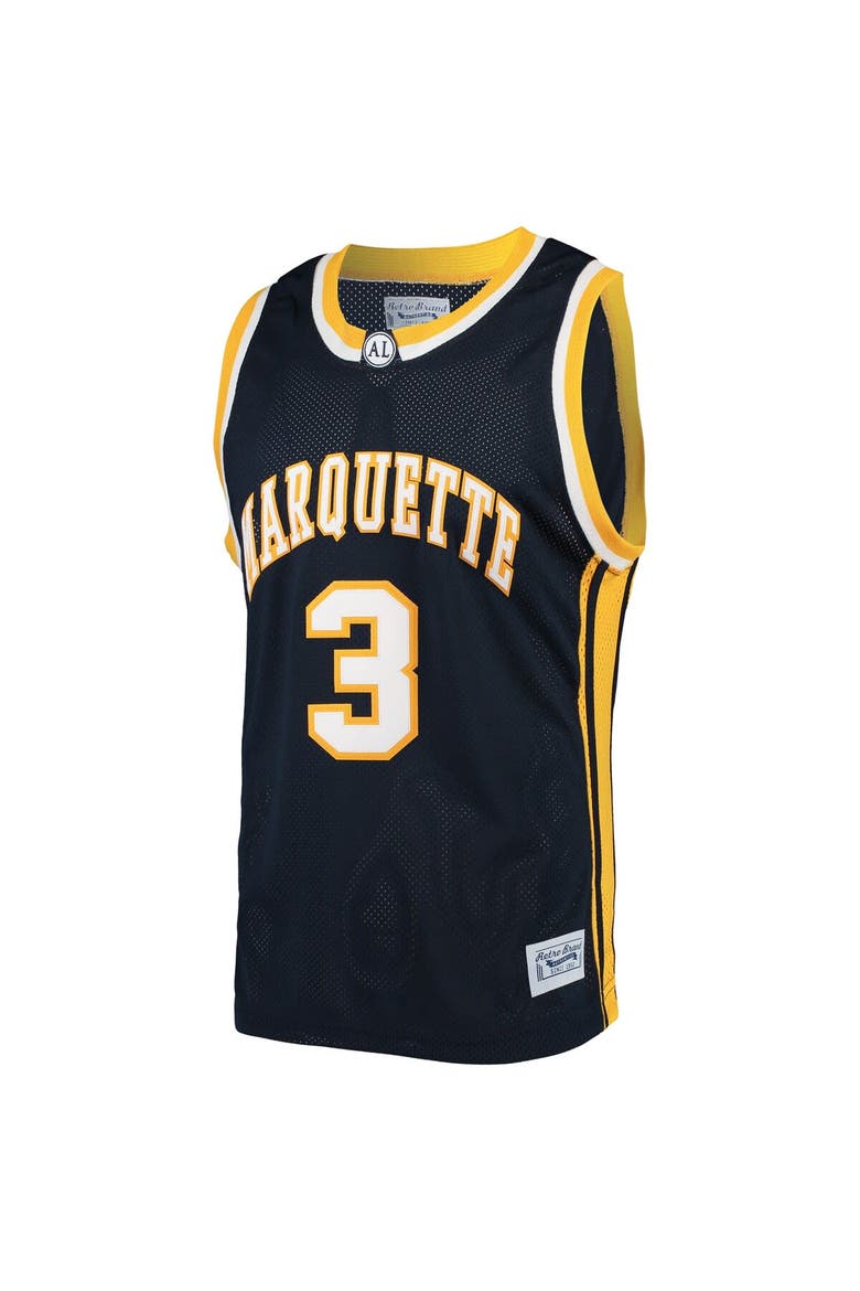 Men's Original Retro Brand Dwyane Wade Navy Marquette Golden Eagles Alumni Basketball Jersey, Alternate, color, Navy