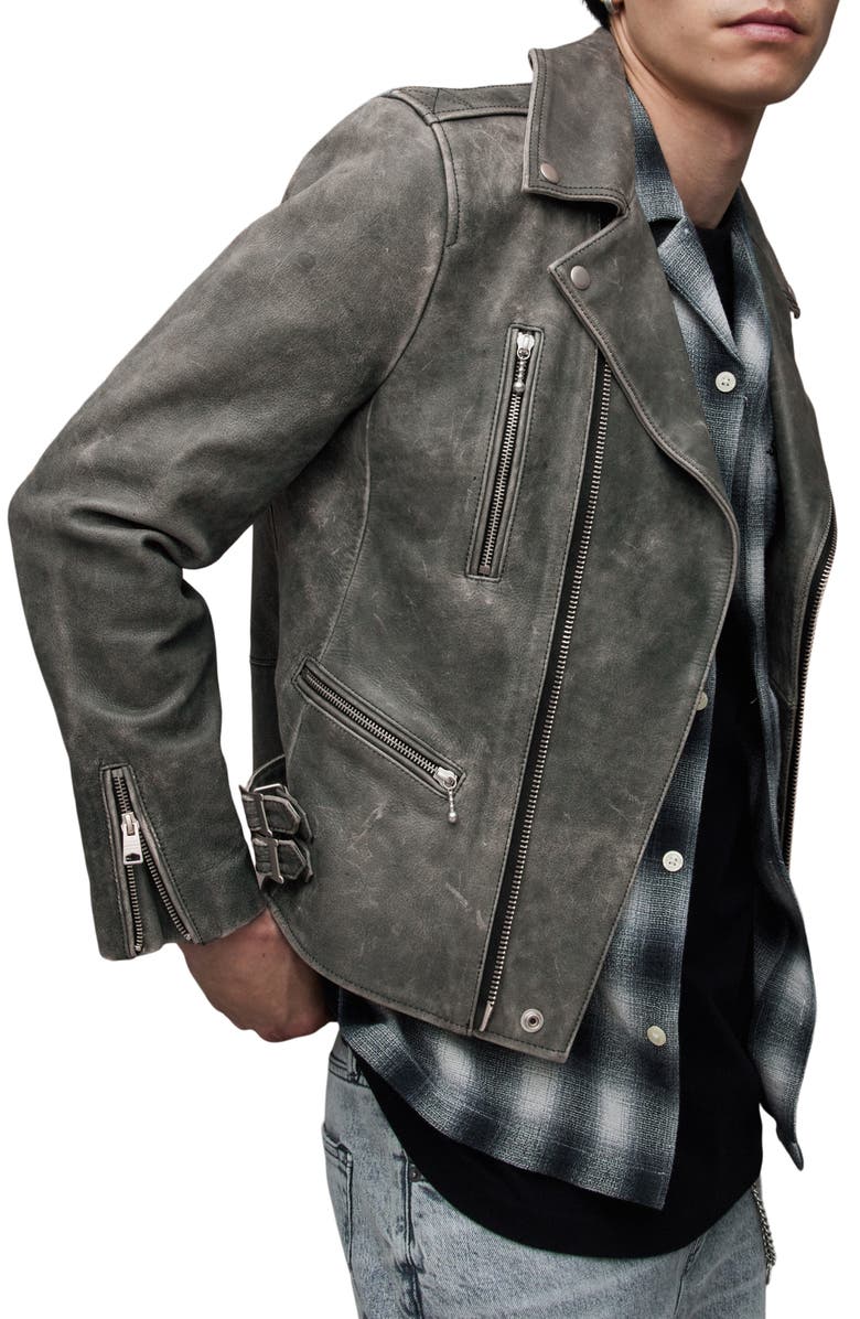 AllSaints Ark Leather Biker Jacket, Alternate, color,