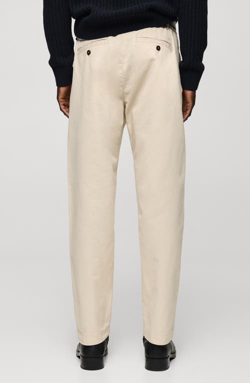 Mango Regular Fit Cotton Trousers In Sand