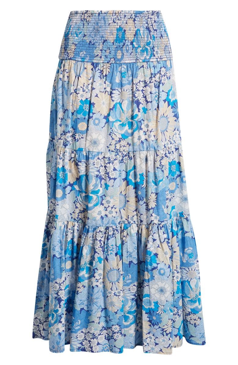 LOVE THE LABEL Izzy Print Smocked Waist Maxi Skirt, Alternate, color, Summers In The Sun