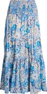 LOVE THE LABEL Izzy Print Smocked Waist Maxi Skirt
