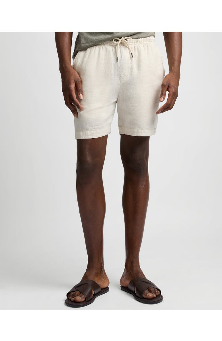 Onia Pigment Dye Linen Pull On Short, Main, color, Bone