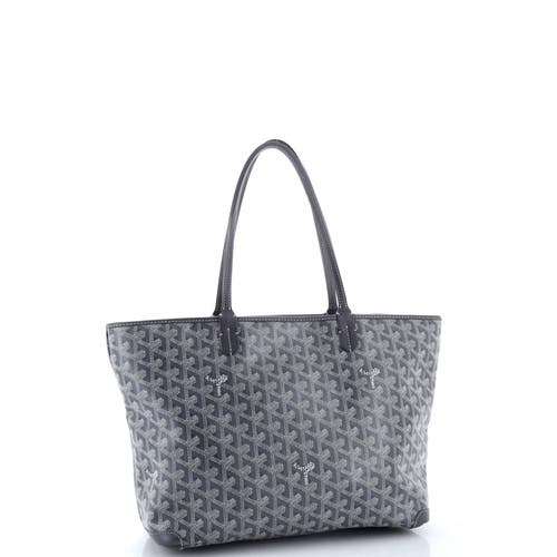 Pre-owned Goyard  Goyard Artois Tote Coated Canvas Pm In Gray