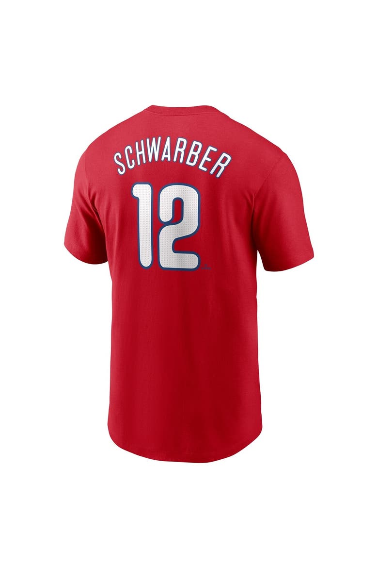 Men's Nike Kyle Schwarber Red Philadelphia Phillies Fuse Name & Number T-Shirt, Alternate, color, Red