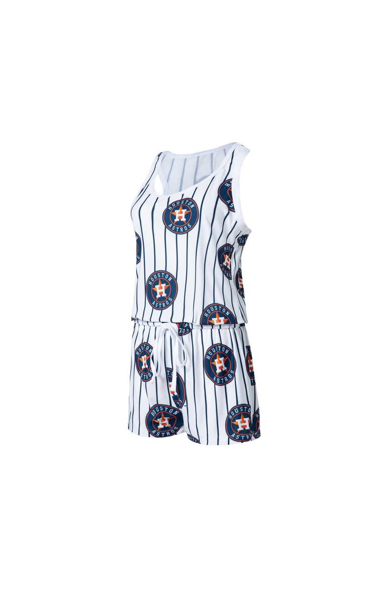 Women's Concepts Sport White Houston Astros Reel Pinstripe Knit Romper, Alternate, color, White