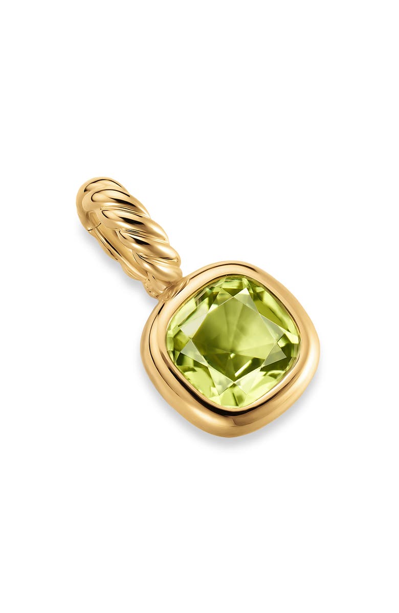 David Yurman Mini Cushion Cut Enhancer, Main, color, Peridot