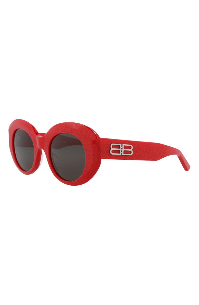 Balenciaga 52mm Oval Sunglasses, Alternate, color, Red Red Grey