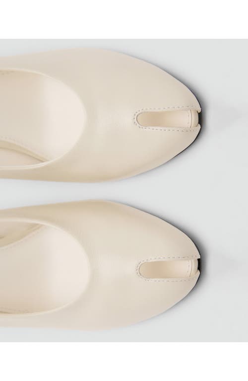 Mango Peep Toe Slingback Pump In Neutral