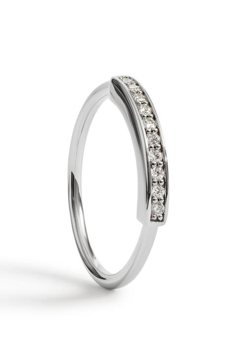 Linear Sterling Silver Lab Grown Diamond Pavé Band Ring