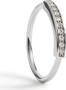 Monica Vinader Linear Sterling Silver Lab Grown Diamond Pavé Band Ring