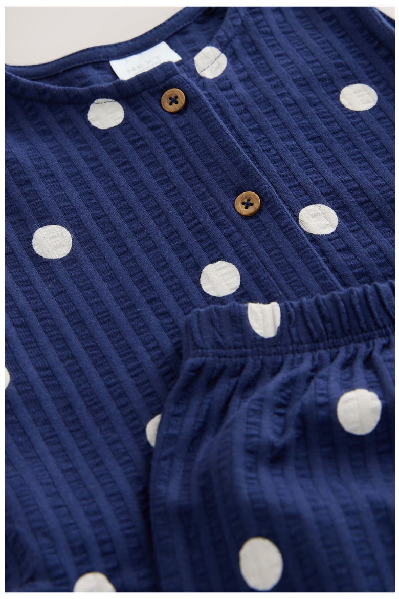 Kids' Polka Dot Peplum Top & Shorts Set, Alternate, color, BLUE