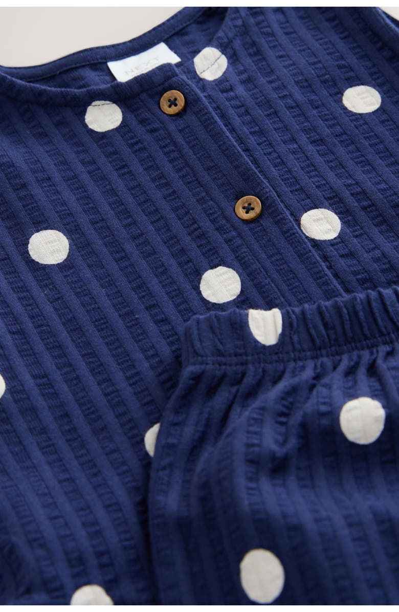 NEXT Kids' Polka Dot Peplum Top & Shorts Set, Alternate, color, Blue