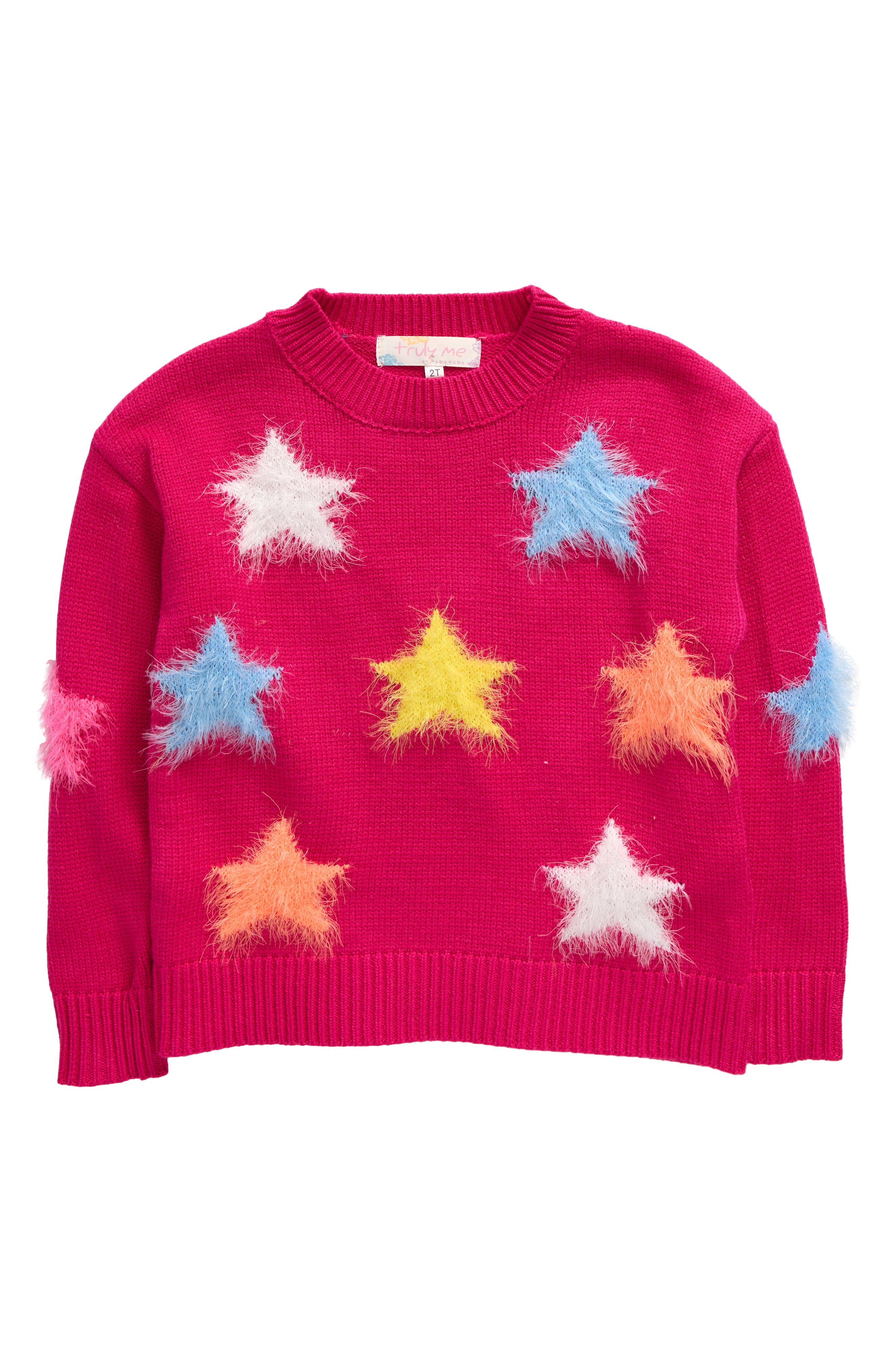 Truly Me Kids' Star Light Sweater in Hot Pink 
