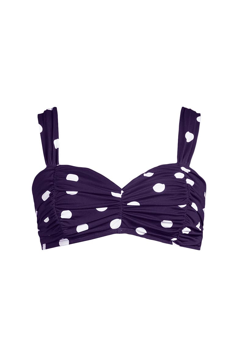 Slender Lite Sweetheart Shirred Bikini Top, Alternate, color, Blackberry Polka Dot
