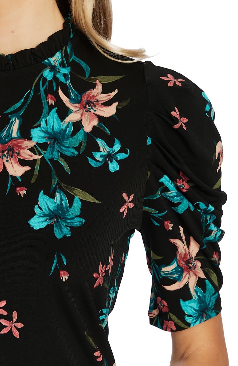 CeCe Expressive Lillies Puff Sleeve Top, Alternate, color, 