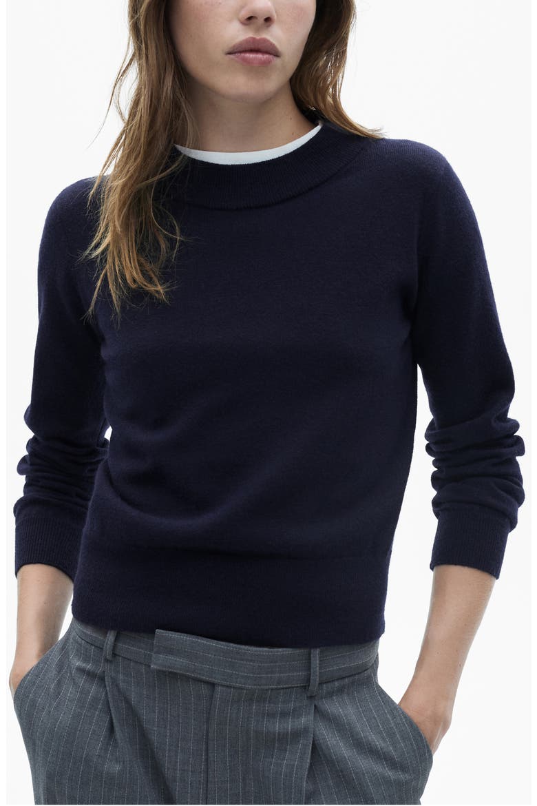 Straight Fit Crewneck Sweater, Main, color, DARK NAVY