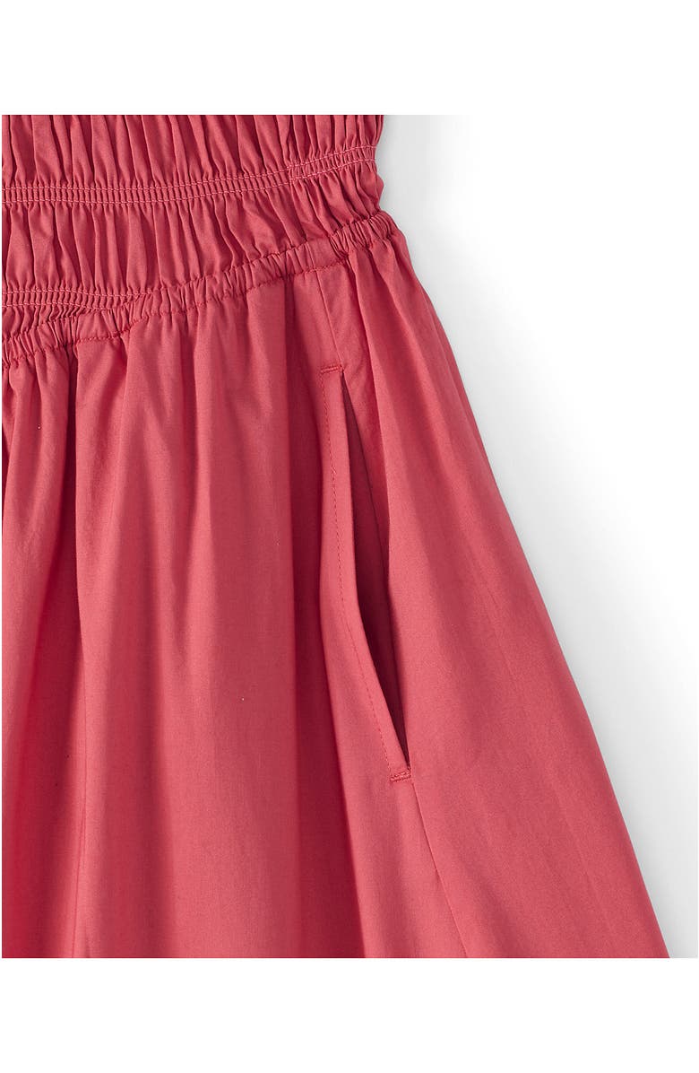 Lands' End Plus Size Poplin Smocked Bodice Midi Dress, Alternate, color, Soft Mojave Rose