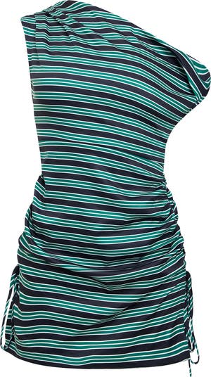 Original Sin Stripe One-Shoulder Minidress