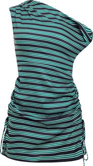 LIONESS Original Sin Stripe One-Shoulder Minidress