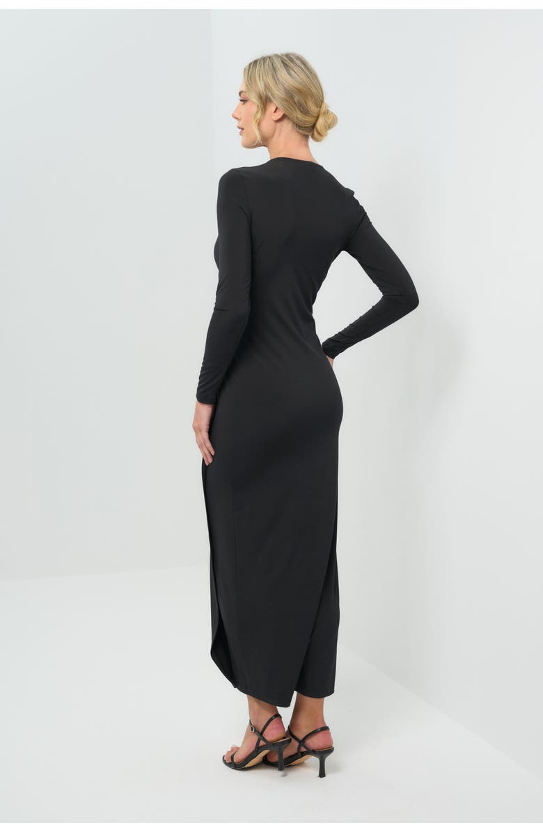 Anatomie Janie Wrap Maxi Dress, Alternate, color, Black