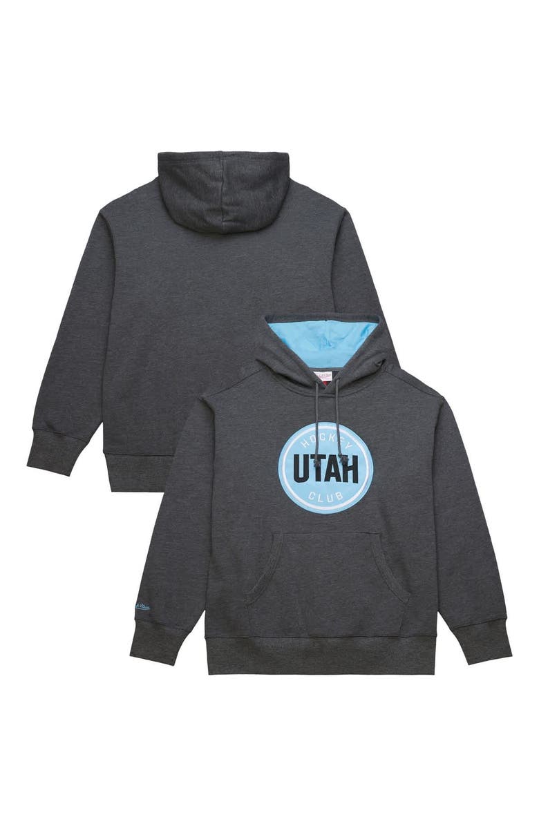 Mitchell & Ness Men's Mitchell & Ness Anthracite Utah Hockey Club Playoff Pullover Hoodie, Main, color, Anthracite