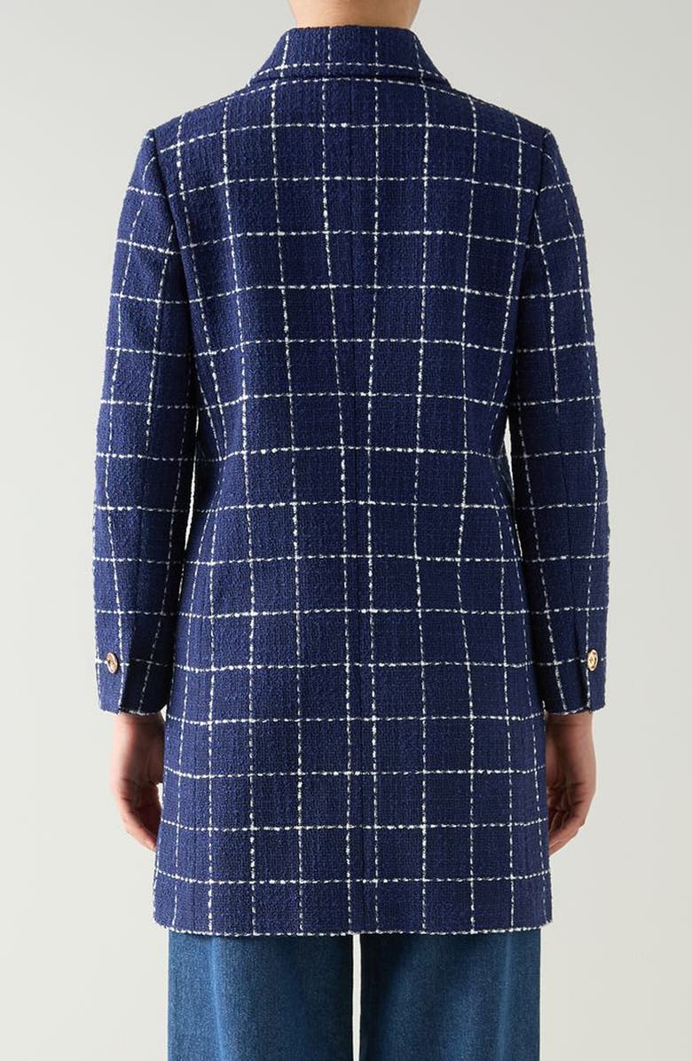 LK Bennett Vita Windowpane Coat, Alternate, color,