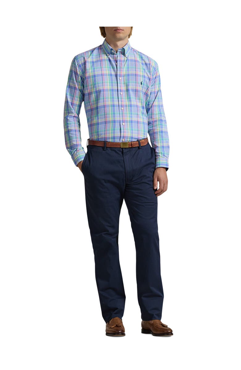 Polo Ralph Lauren Big & Tall Performance Oxford Sport Shirt, Alternate, color, Seafoam Multi