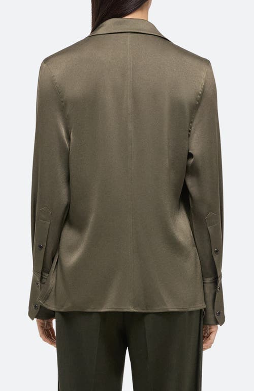 Helmut Lang Wrap Relaxed Shirt In Olive In Green