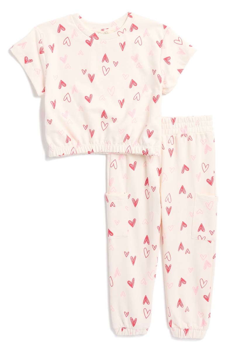 Jessica Simpson Kids' Heart T-Shirt & Joggers Set, Main, color, 