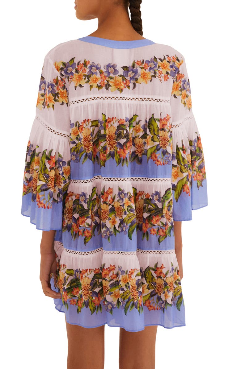 FARM Rio Stripes Cotton High-Low Cover-Up Dress, Alternate, color, Hilo Stripes Light Blue