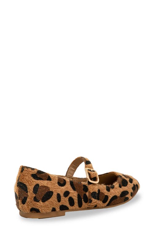 Chase & Chloe Chase And Chloe Meli Faux Fur Mary Jane Flat In Brown