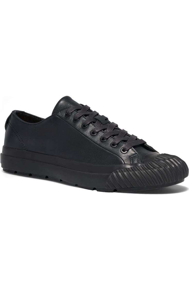 P.F. Flyers Grounder Leather Low-Top Sneaker, Main, color, Black