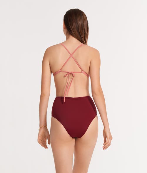 Ansea The Reversible High Waist Bottom In Pink/maroon