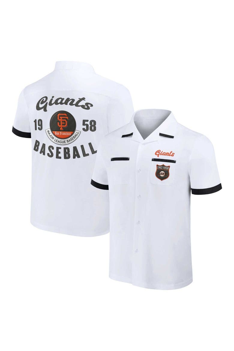 Men's Darius Rucker Collection by Fanatics  White San Francisco Giants Bowling Button-Up Shirt, Main, color, White