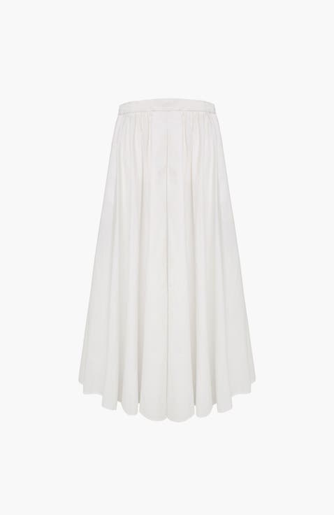 Pleated Poplin Skirt