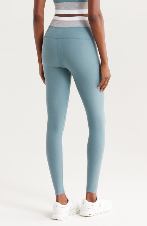 Beyond Yoga Space Dye Horizon Colorblock Ankle Leggings In Blue