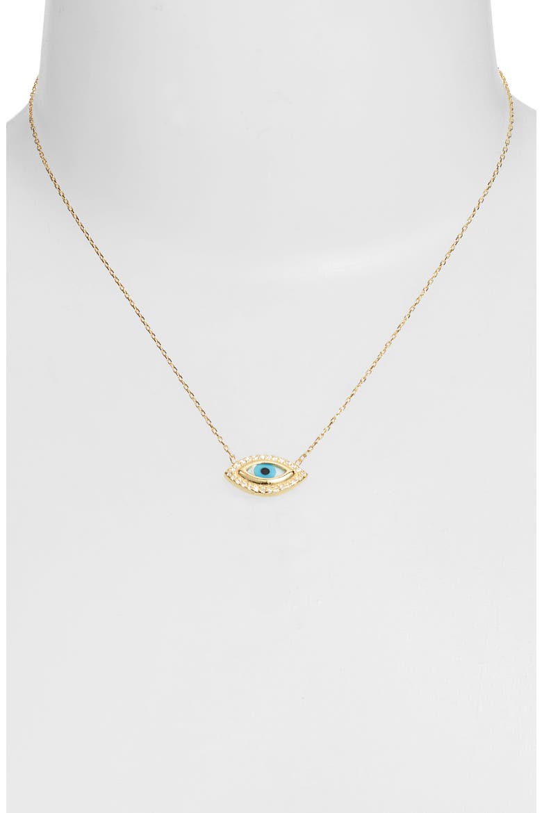 Evil Eye Pendant Necklace, Alternate, color, GOLD