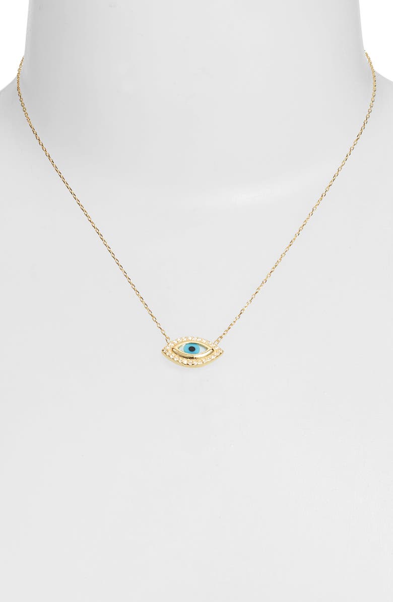 ARGENTO VIVO Evil Eye Pendant Necklace, Alternate, color, Gold