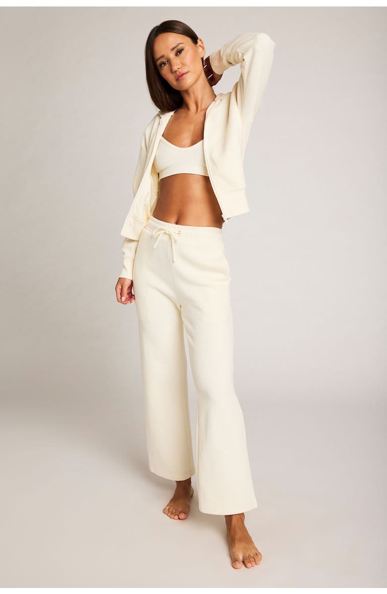 Negative Underwear Waffle Knit Bomber, Alternate, color, Cream