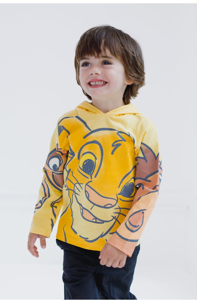 Disney Long Sleeve Hooded T-Shirt, Alternate, color, Lion King Yellow