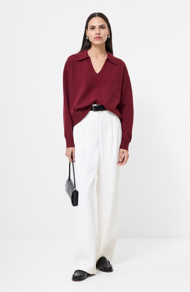 French Connection Sloane Johnny Collar Pullover, Alternate, color, 50-Cabernet