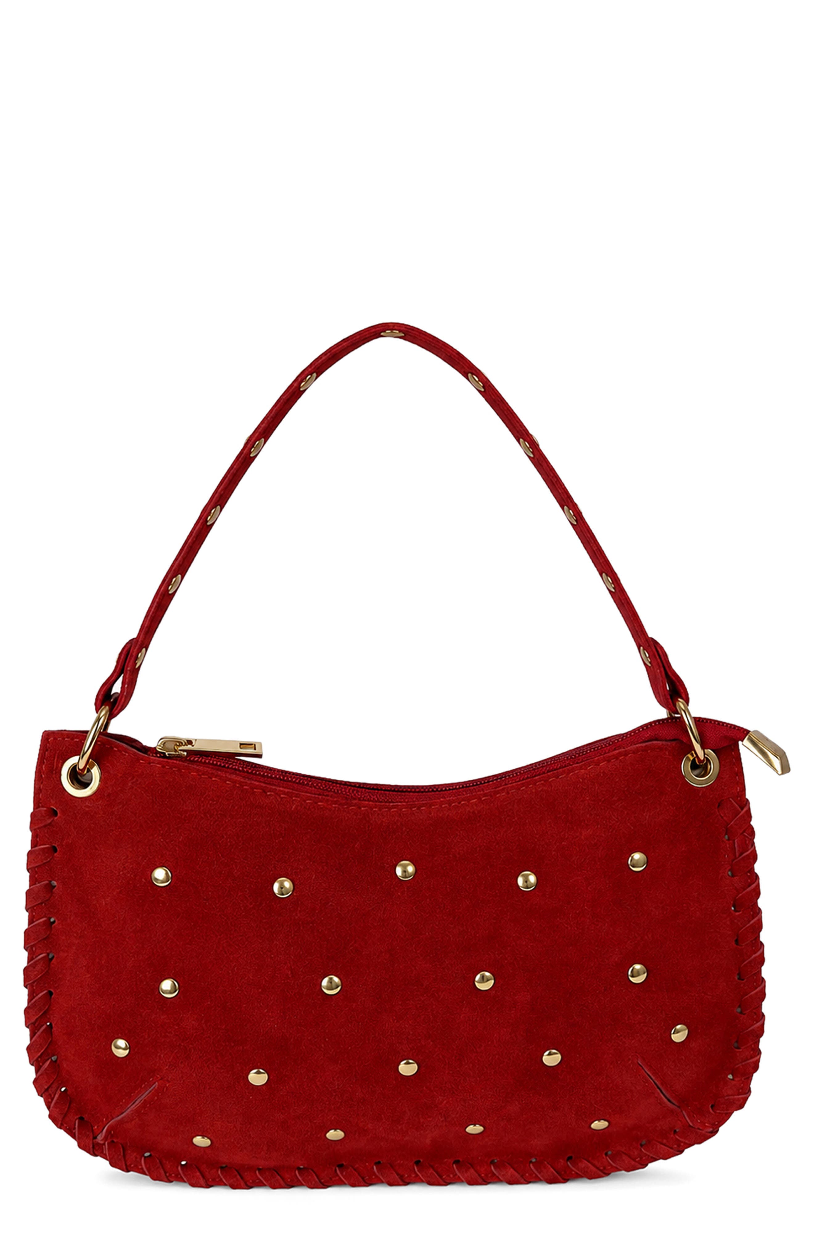 Grazia Studded Leather Baguette