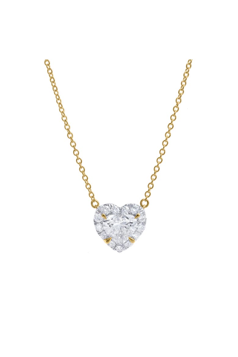 Alessa 14K Gold Lab Grown Diamond Heart Necklace - 1.5 ct, Main, color, 14K Yellow Gold