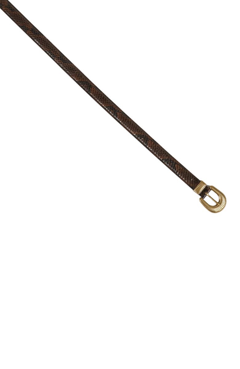 SANDRO Python-effect leather belt, Alternate, color, Black Brown