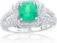 SOUZANA by Suzy Levian 14K Gold 1.57ct Emerald & 0.91cttw Diamond Ring